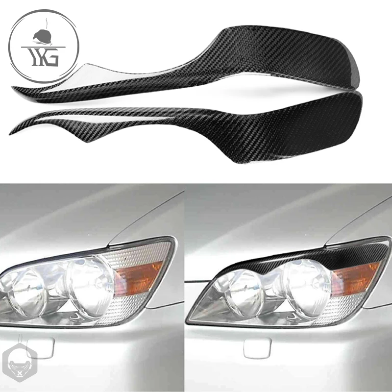 

For Lexus IS300 IS200 RS200 ALTezza 1998-2005 Carbon Fiber Headlight Eyebrows Cover Auto Shells Headlamp Eyelid Stickers