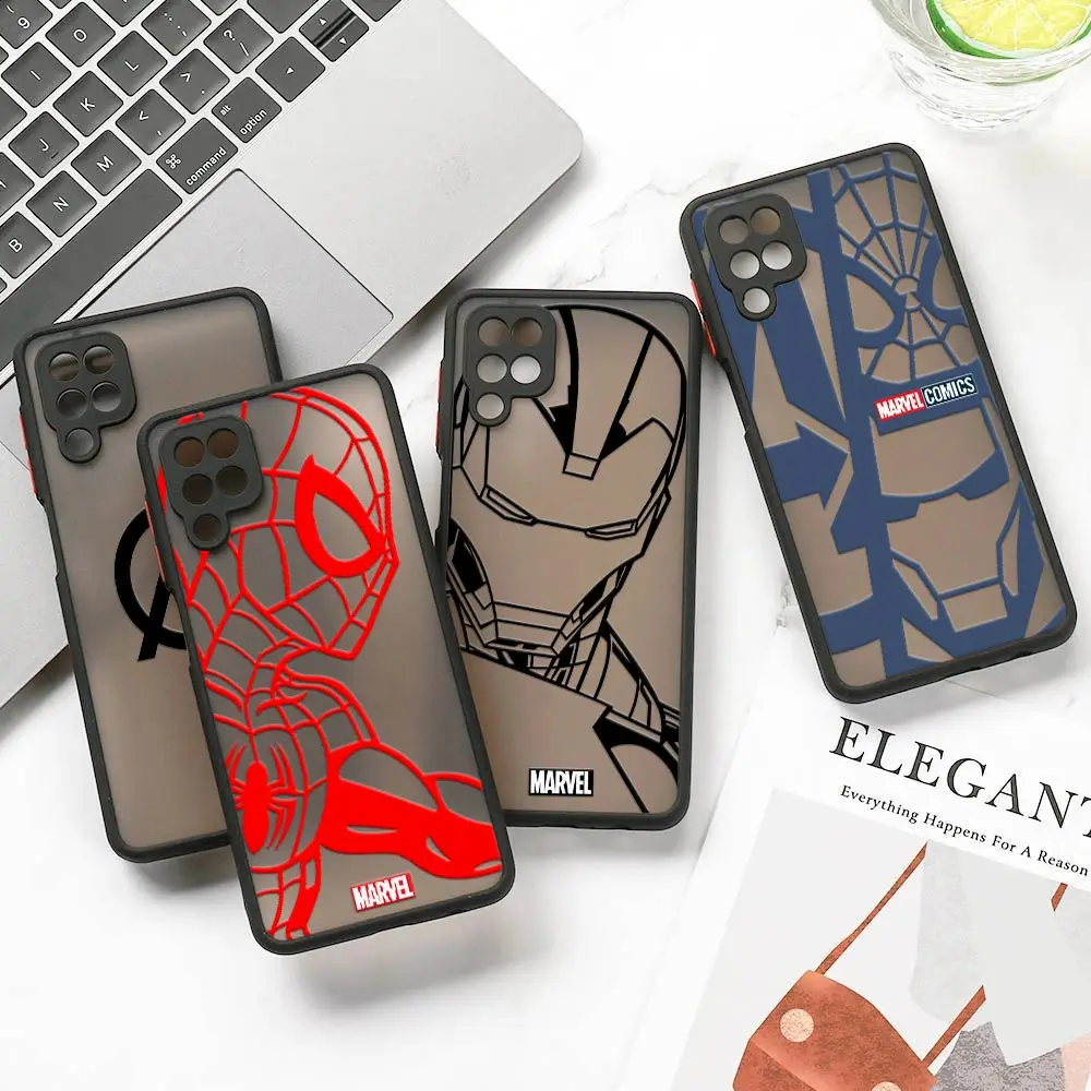 

Avengers Ironman Spiderman Marvel Fundas For Samsung A50 A30S A30 A20 A70 A7 Cover Note 20 Ultra M30s M21 M32 M51 M62 Matte Case