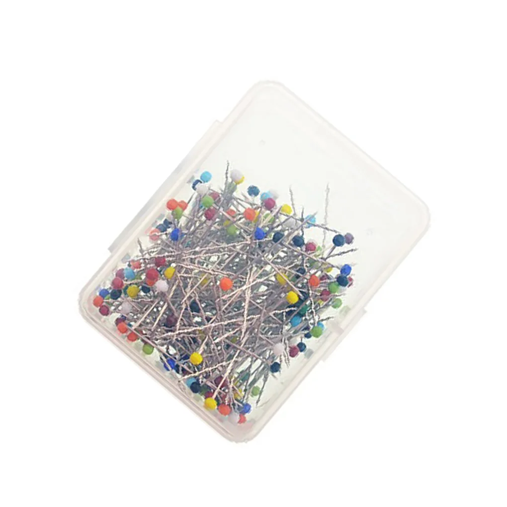 

1 Box Patchwork Pins Garment Accessory Glass Ball Head Positioning Needles