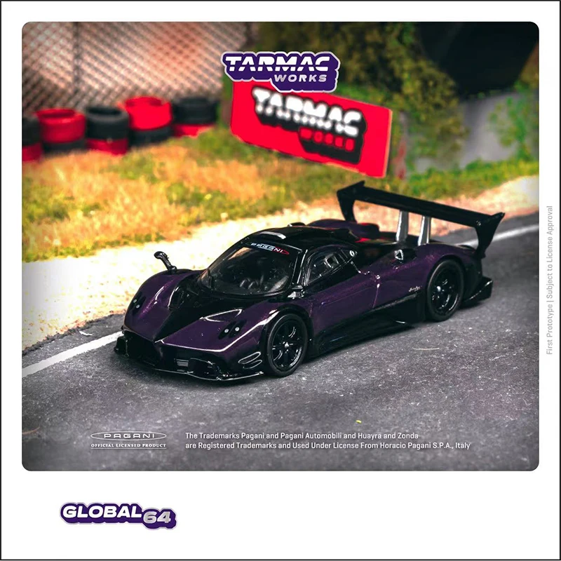 Tarmac работает 1:64 модель автомобиля Zonda R Viola PSO литой беговый автомобиль дисплей