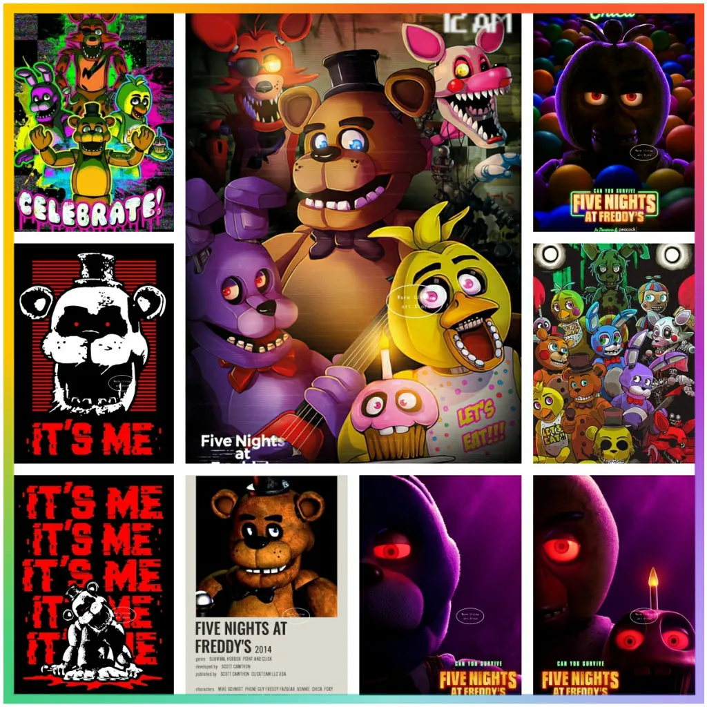 Современный стиль акриловая алмазная живопись Fnaf мультяшная круглая форма