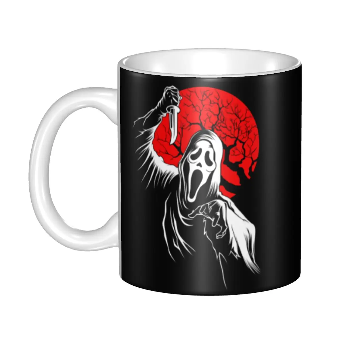 

Scream Ghostface Coffee Mugs DIY Personalized Horror Killer Tv Movie Ceramic Milk Tea Mug Outdoor Work Camping Cups