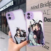 mo dao zu shi mdzs anime phone case for iphone 13 12 11 mini pro xr xs max 7 8 plus x matte transparent purple back cover