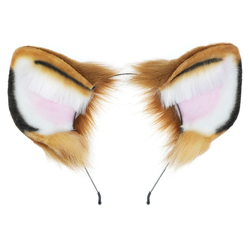 

Stylish Tiger Ears Headband Animal Ear Hair Hoop Cosplay Props for Halloween