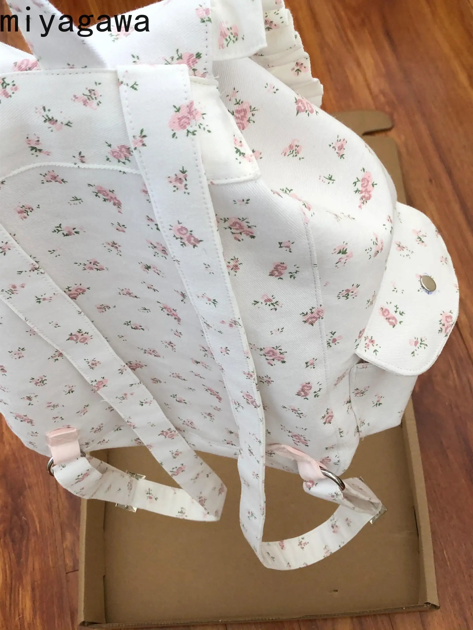 Большой Вместительный холщовый Цветочный рюкзак Miyagawa новинка 2024 нишевые рюкзаки