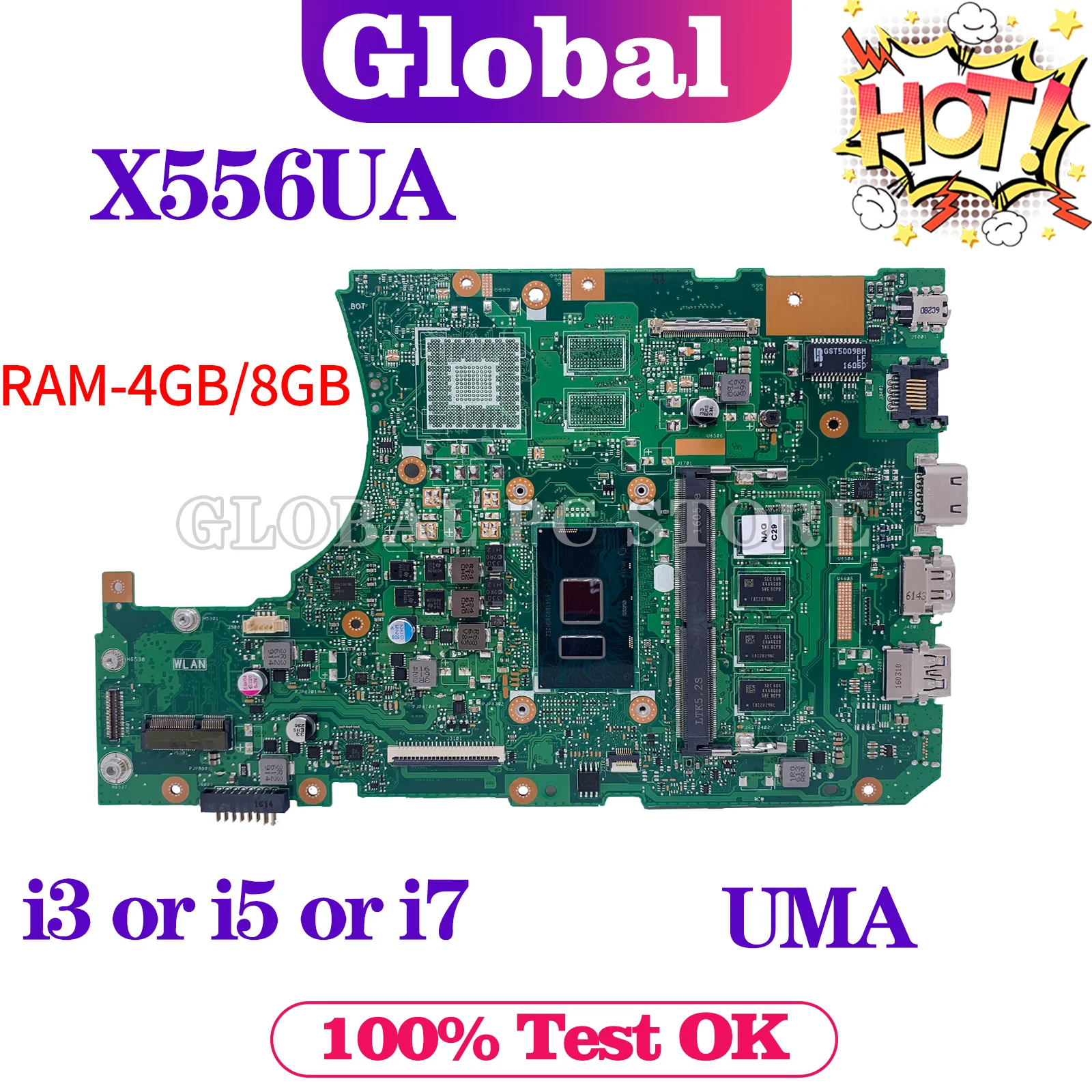 X556UA Материнская плата ASUS A556U X556U X556UF X556UV X556UAM X556UJ X556UAK материнская для ноутбука I3 I5