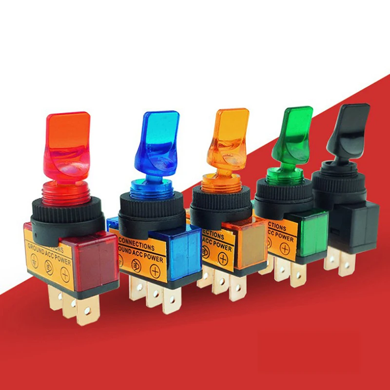 

Auto Car Boat Truck Illuminated Led Toggle Switch With Safety Aircraft Flip Up Cover Guard Red Blue Green Yellow White 12V20A