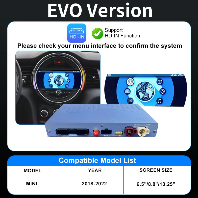 

Беспроводной CarPlay для BMW Mini R55 R56 R57 R58 R59 R60 R61 F54 F55 Clubman Countryman Hardtop John Cooper Android Автоматическое зеркало