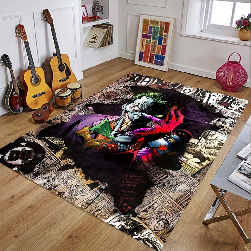 

Crazy Mad Joker Carpet Non Slip Floor Rug Clown Room Mat Square Quality Living Room Bedroom Play Rug Home Decor