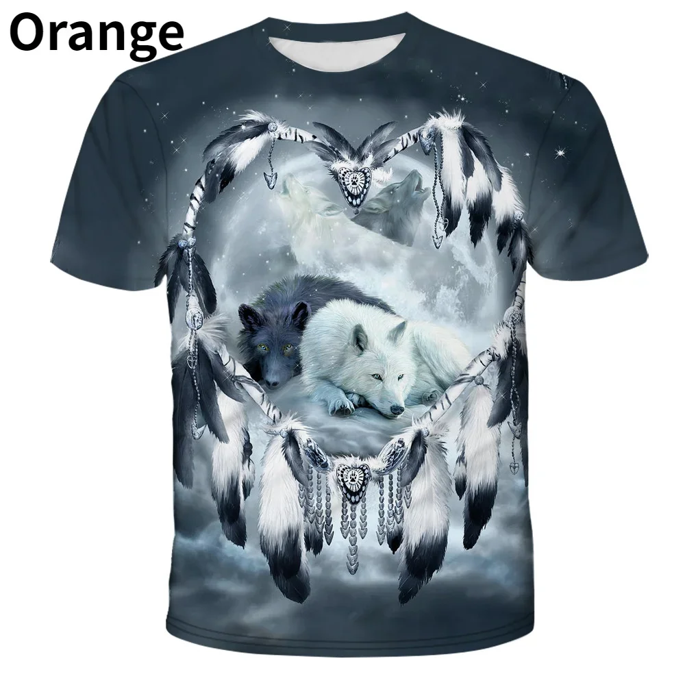 Футболка мужская летняя с коротким рукавом и 3D-принтом волка