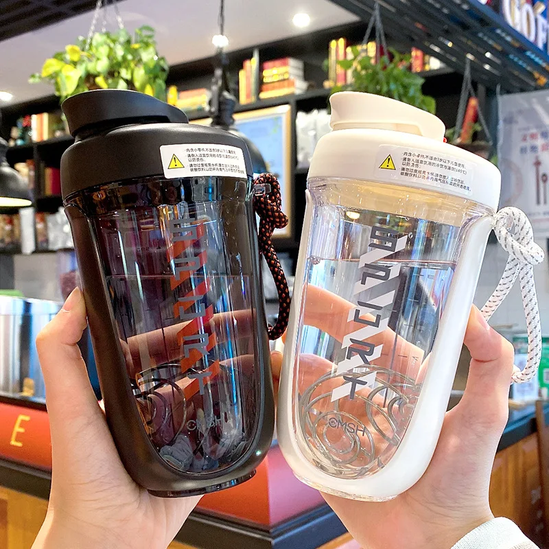 

Leak Proof Durable Shaker Bottles Lovers' Cup Sports Water Bottle Protein Powder Stir Cups Portable Coffee Mixing Cup