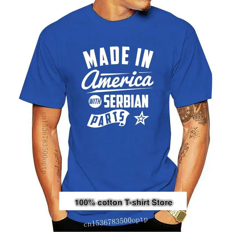 

Camiseta de manga corta para hombre y mujer, ropa para parte superior masculina, de estilo americano, serbio, fresca