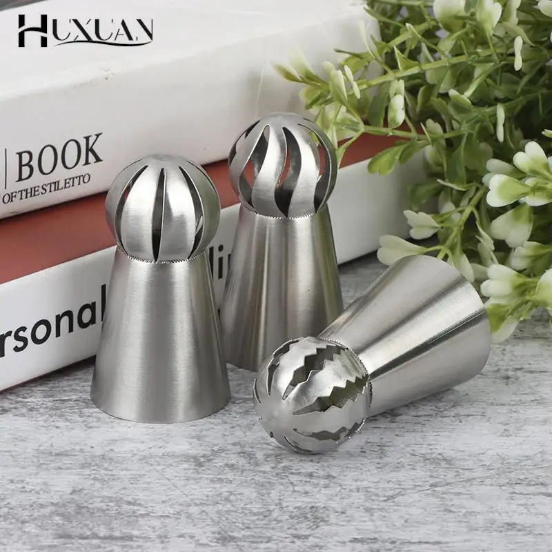 

3Pcs/Set Torch Ball Flower Icing Nozzles 304 Stainless Steel Pastry Tube Tools