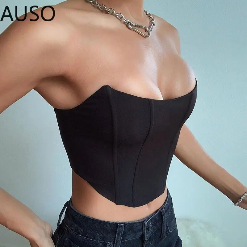 

Sleeveless Off Shoulder Velvet Fashion Sexy Corset Crop Tops Vest Female Underwear Backless Bustier Top Solid