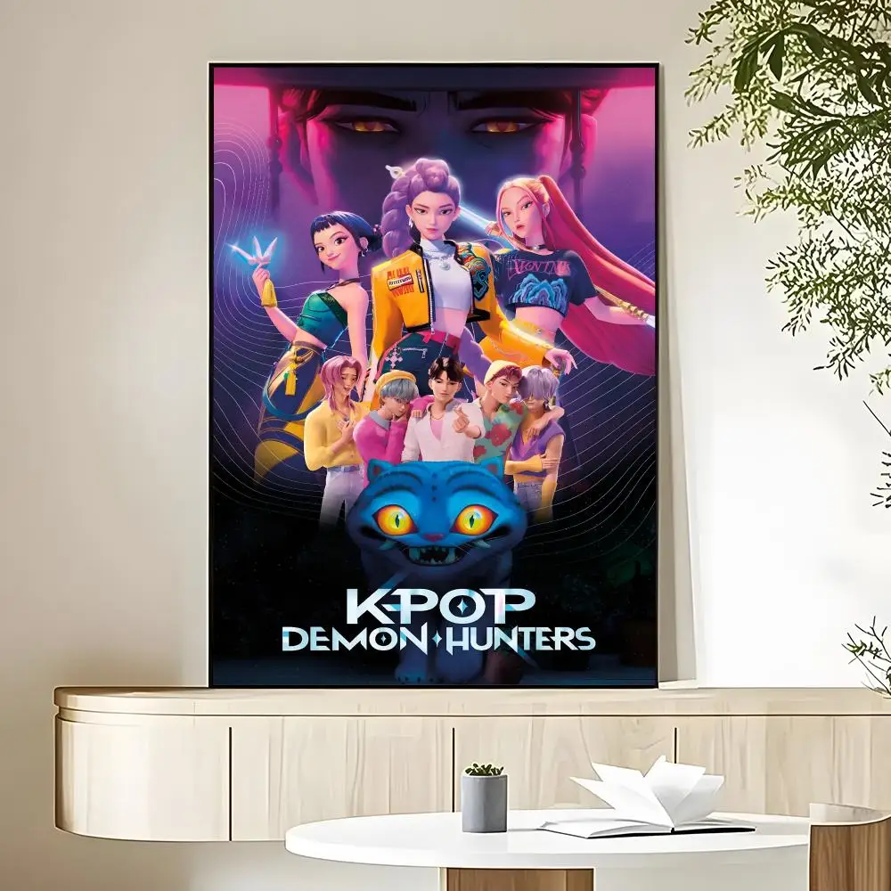 Фото Постер KPop Demon Hunters HD Art, водонепроницаемый, для дома, гостиной, спальни, бара, эстетическое украшение №2