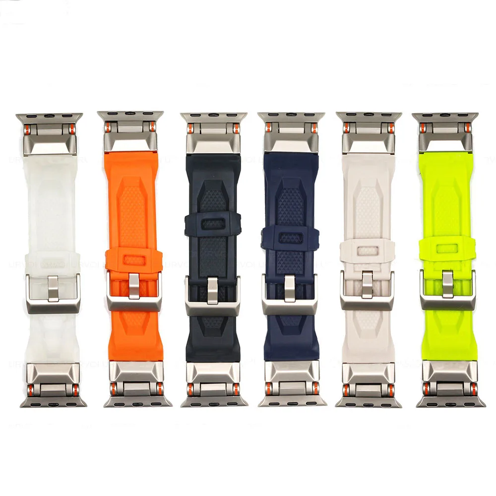 Роскошный ремешок для Apple Watch Ultra 2 1 Series 9 876 SE 54 жесткий дизайнерский iWatch