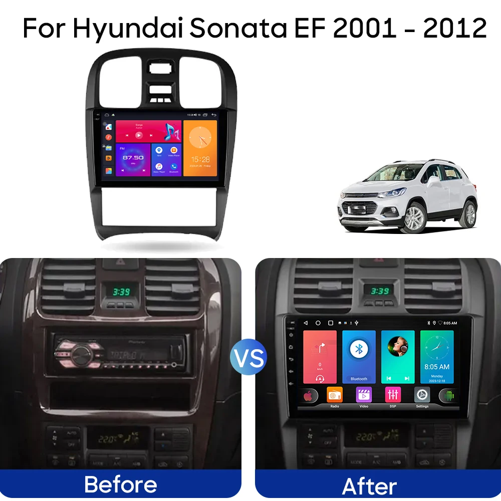 Автомагнитола для Hyundai Sonata EF 2001 - 2012 с GPS-навигацией мультимедийным видеоплеером