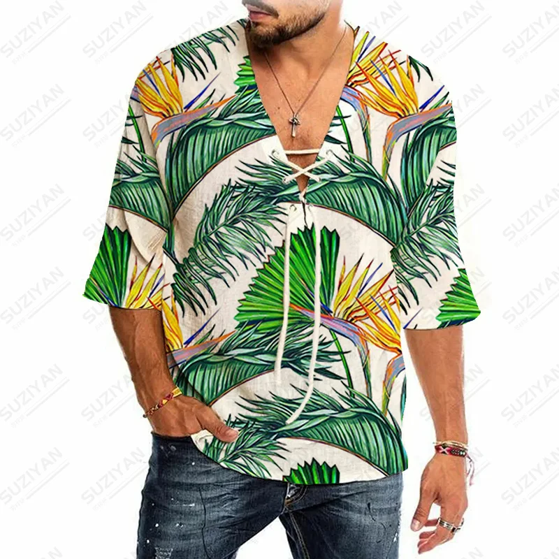 

V-Collar Wild Hot Color Stylish New Resorts Summer Vintage Free Gentlemanlike Beautiful Patterns Solid Color Patterns