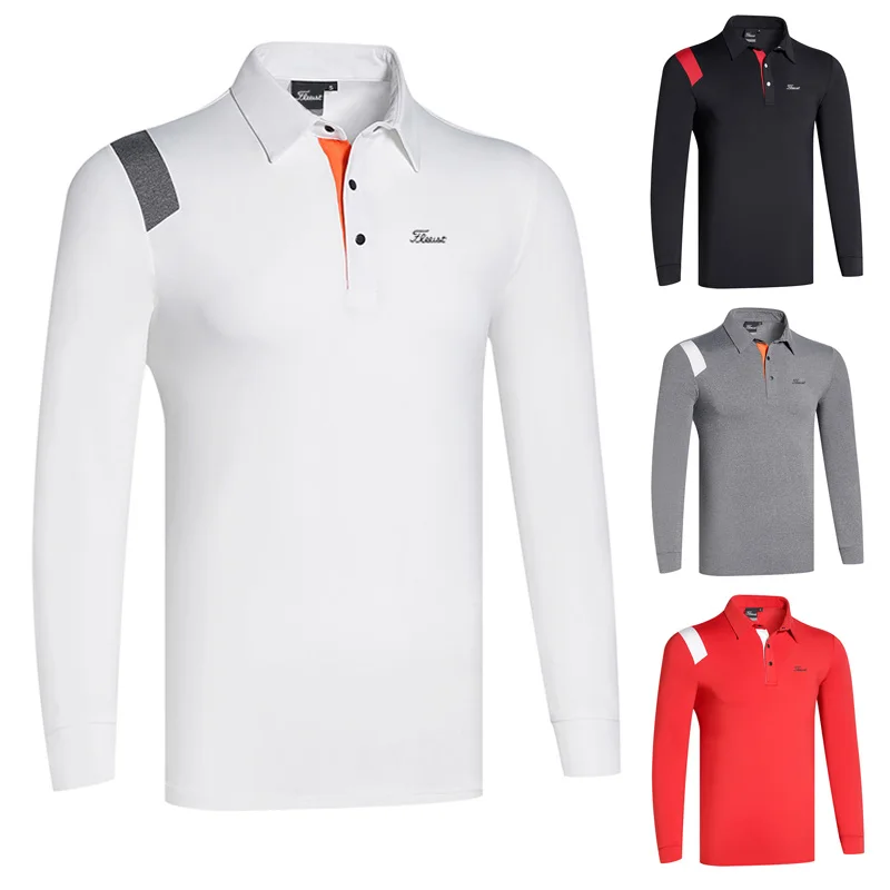 

New Golf Men Long Sleeve Shirt Outdoor Sports Casual Fashion Goft Polo Shirt for Men Dry Fit Breathable Goft Sportswear Outfits