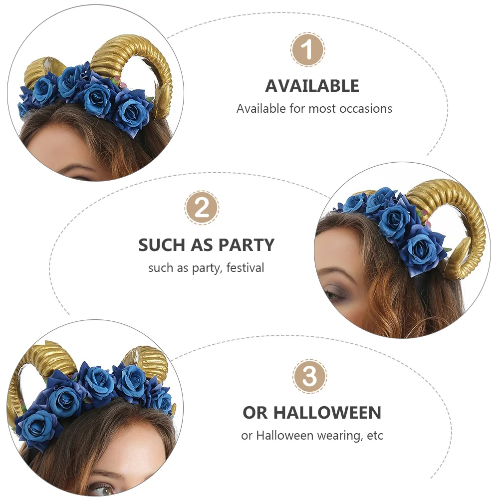Повязка на голову с имитацией животного и рога аксессуары для волос роза