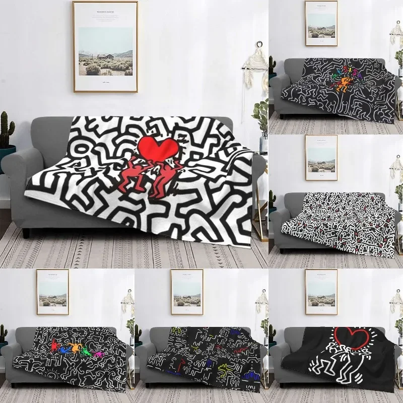 

Красное мягкое Фланелевое Флисовое одеяло для двоих с забавными геометрическими рисунками