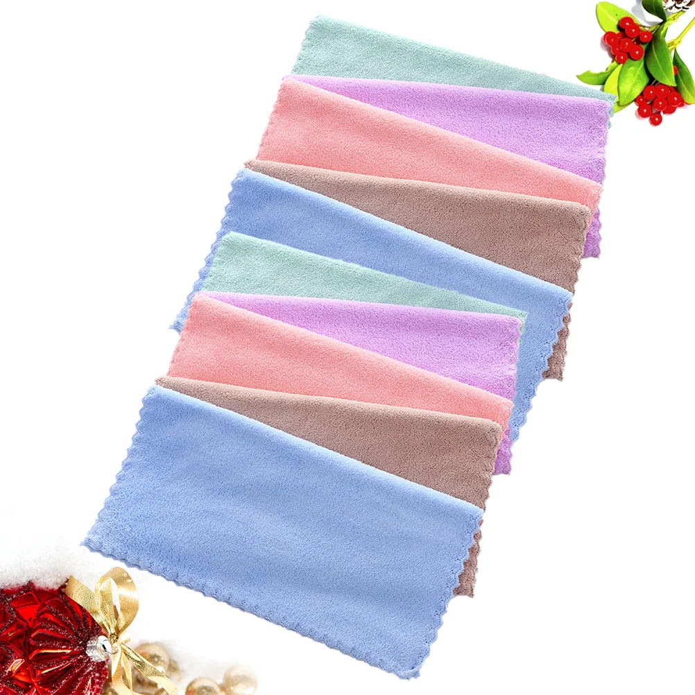 

10pcs Microfiber Cloths Reusable Cleaning Rags Square Fast Drying Washcloth for Home Kitchen (, 25* 25cm )