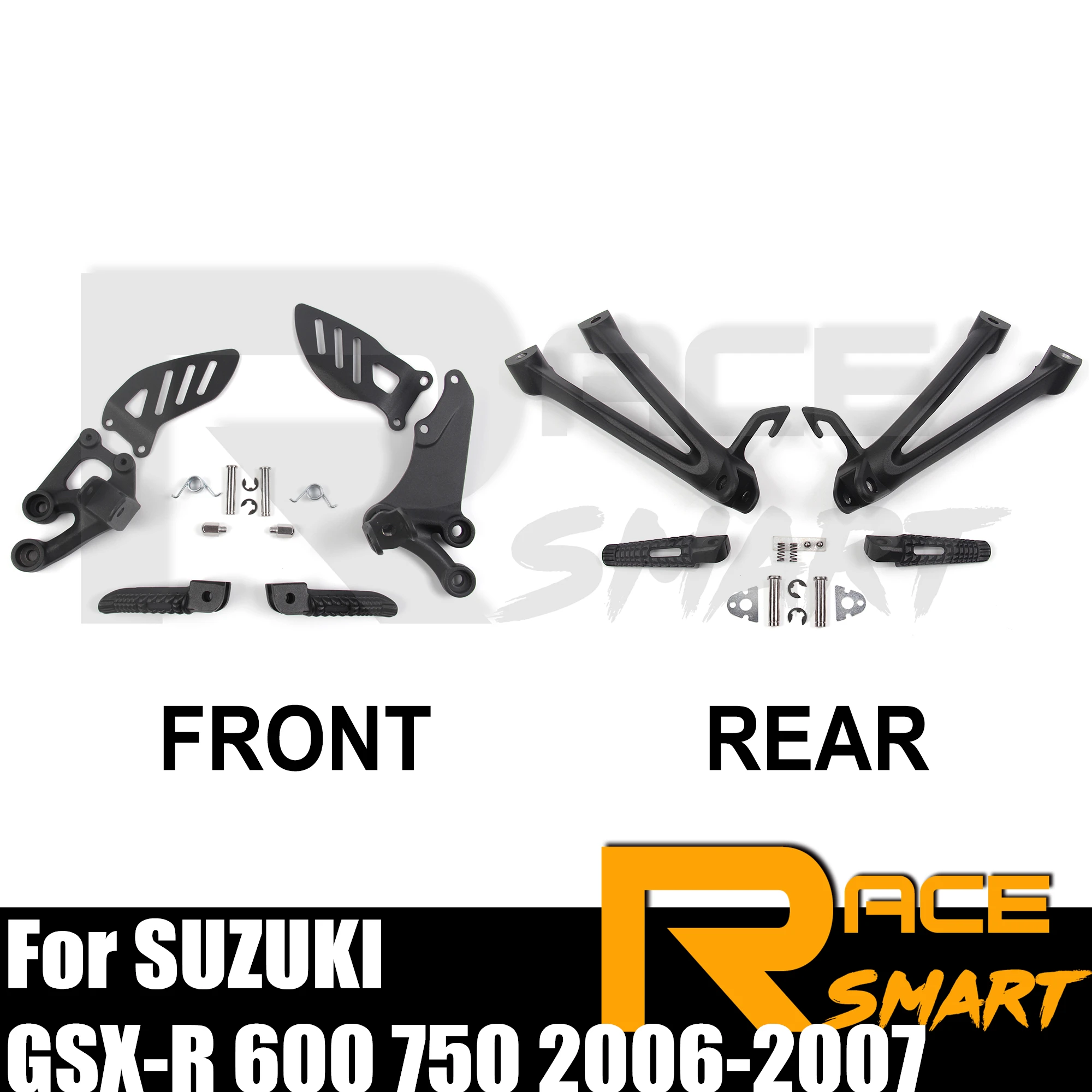 

Мотоциклетные передние и задние подножки GSX-R 600 750 2006 2007, педаль для ног для SUZUKI GSXR600 GSXR750 GSXR 600 750, черные, Новинка