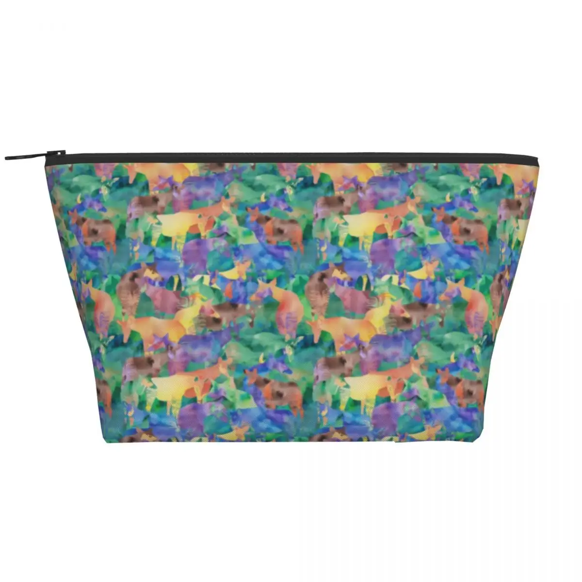 

Colorful Forest Print Zipper Storage Organizers Abstract Animal Women's Makeup Bag Multi-purpose For Necessaries Cosmetic Bags