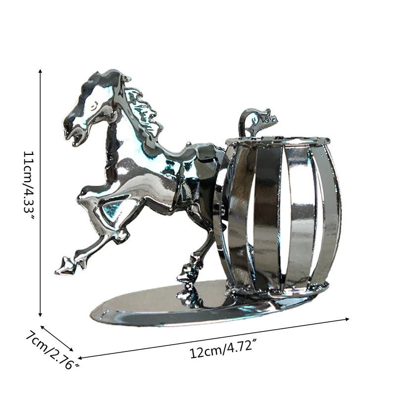 

Decorative Pen Cup Iron Storage Holder Finely Plated Rust-proof Calligraphy Brush Holder for Office Room Desk Decoration
