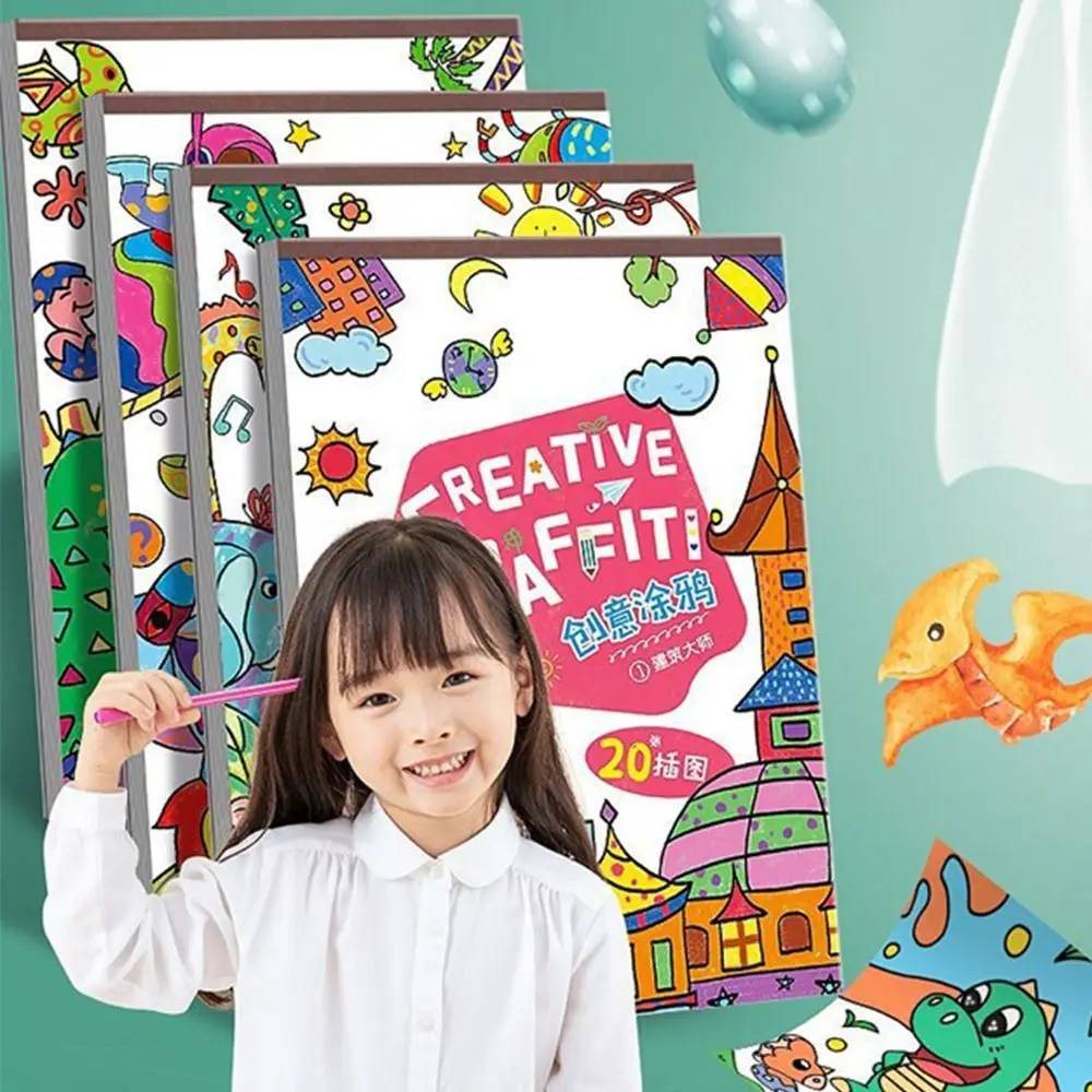

Sketch Paper Graffiti Drawing Book Learning Cognition Dinosaur World Drawing Picture Book Montessori Toy Kids Drawing Paper