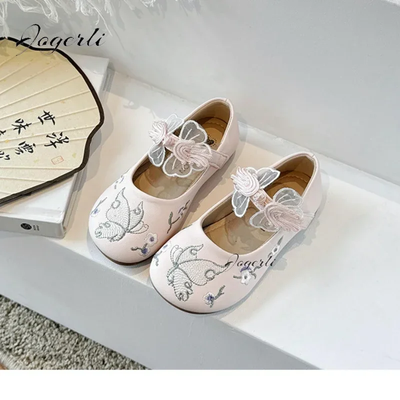 Демисезонные маленькие школьные туфли из искусственной кожи в китайском стиле