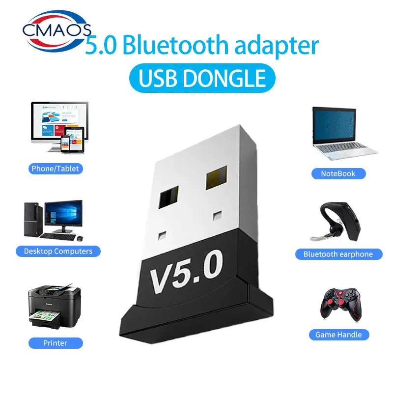 

CMAOS V5.0 Wireless USB Bluetooth 5.0 Adapter Bluetooth Aux Bluetooth Transmitte Dongle Music Receiver Adaptadorr For PC Laptop
