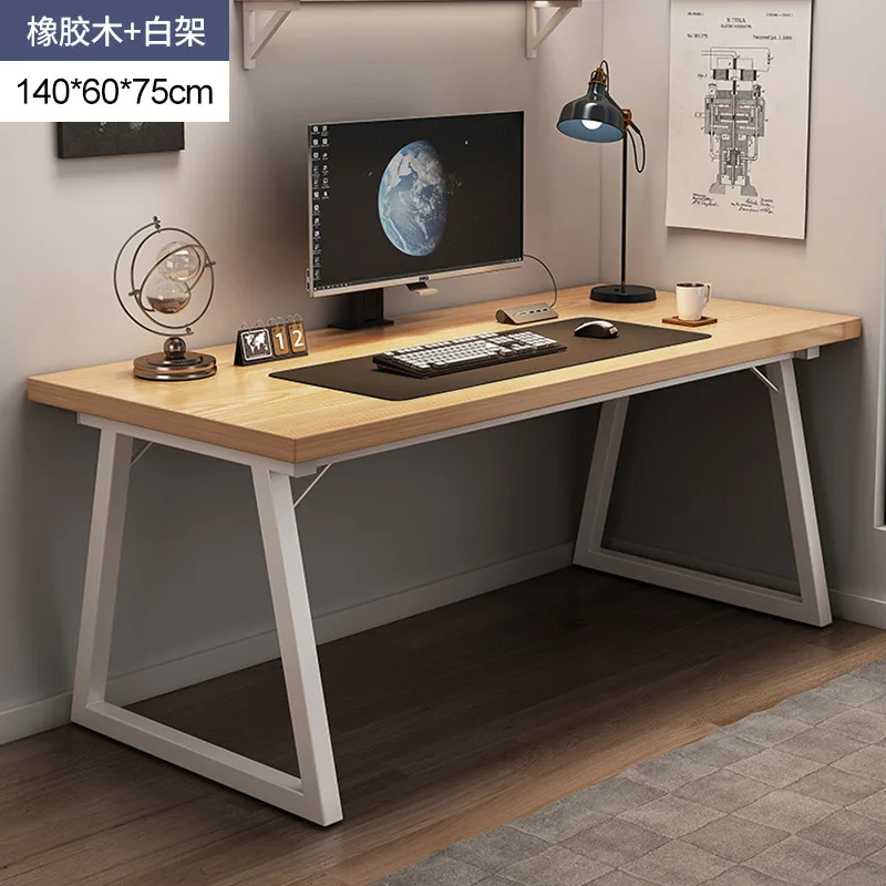 

SH Aoliviya Official New Solid Wood Computer Desk Desktop Office Table Simple Modern Home Writing Desk Light Luxury Double Tab