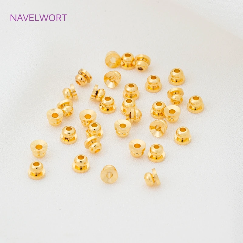 

18K Gold Plated Spacer Beads Wholesale, 4 Types High Quality Brass Metal Separators For Beads DIY Jewelry Handmade Crafts