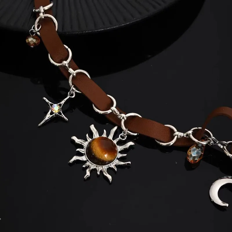 Кожаное ожерелье HuanZhi с подвеской в стиле меридиана