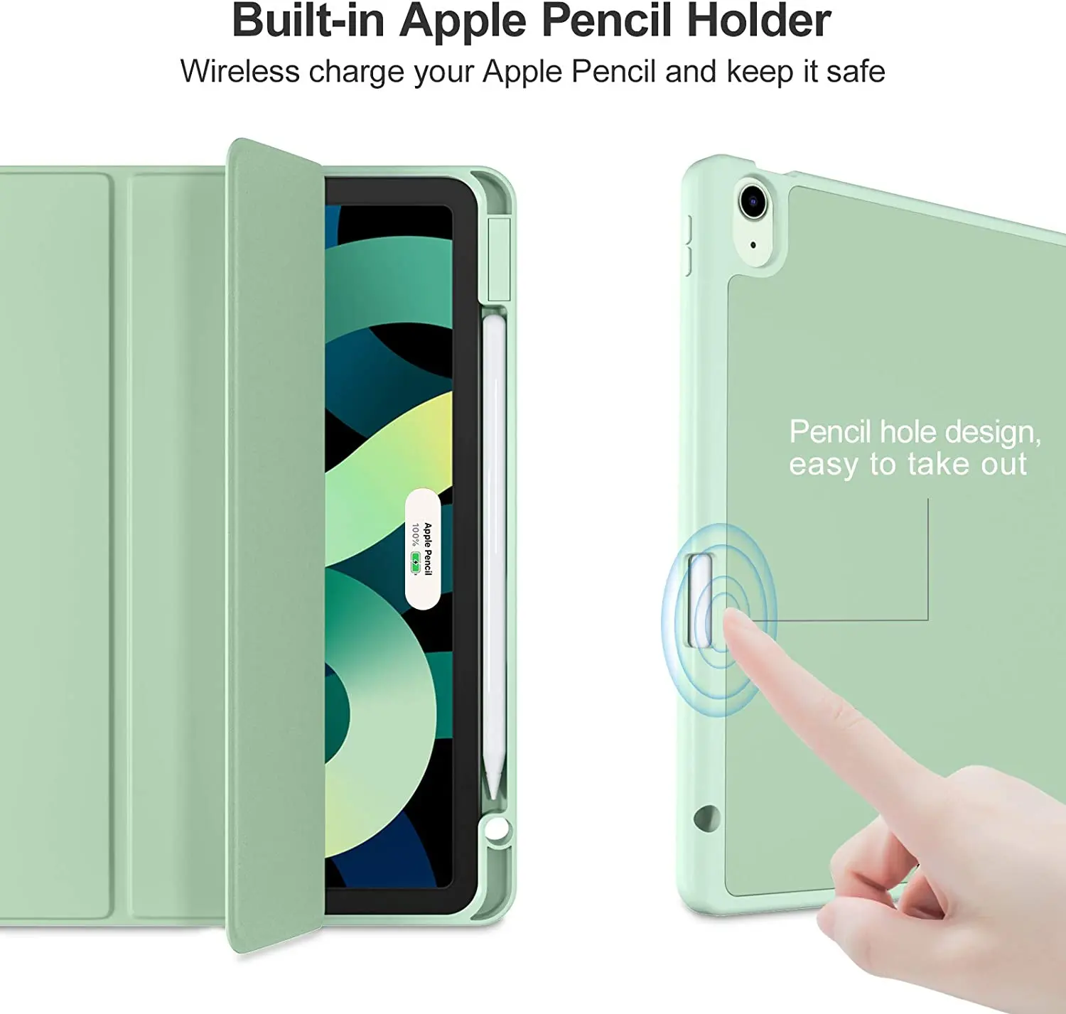 Силиконовый смарт-чехол для iPad Air 4 10 9 дюйма с зарядным держателем стилуса |