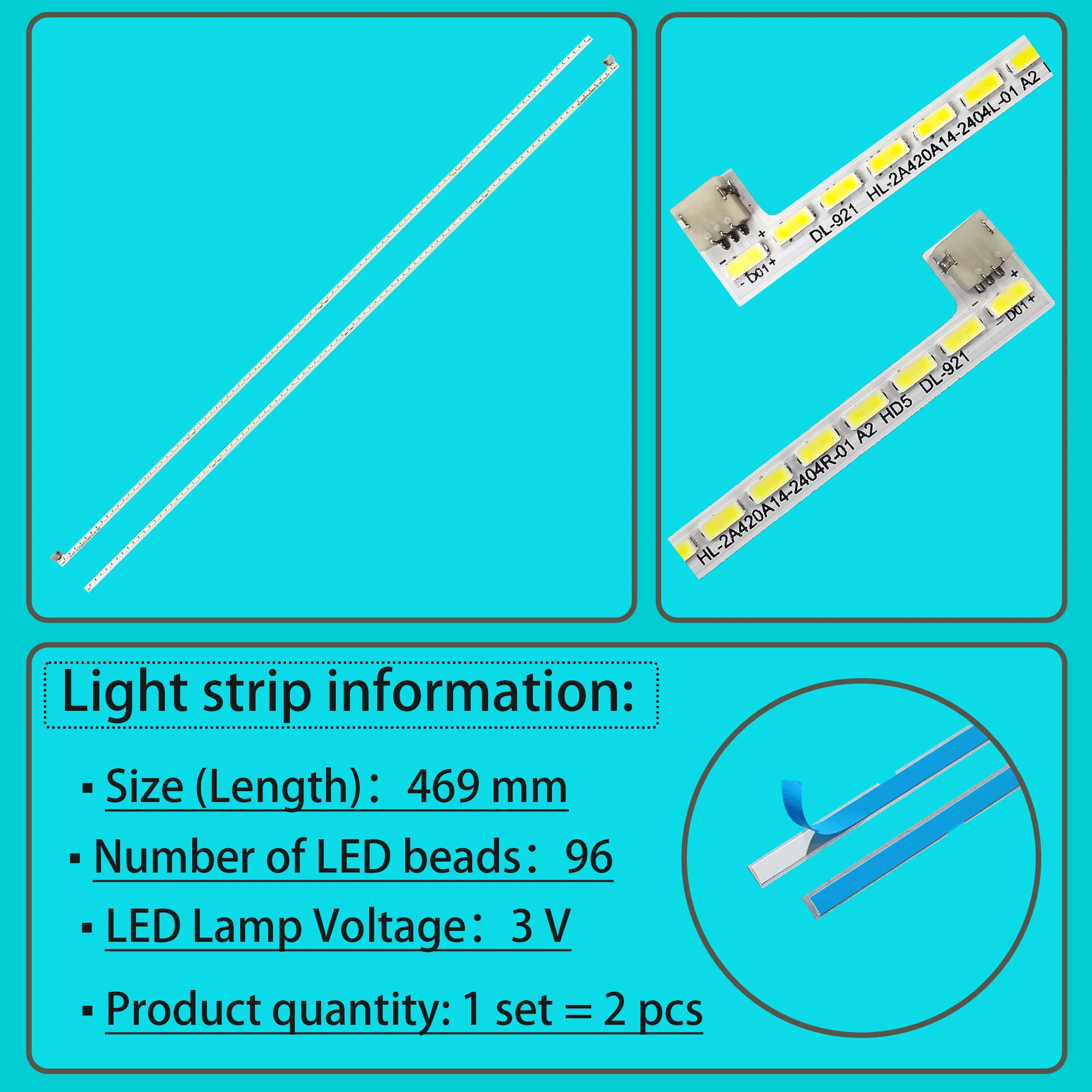 

Светодиодная лента подсветки для HL-2A420A14-2404L-01 A2 RL-42E1570FT2C HL-2A420A14-2404R-01 A2 2 шт