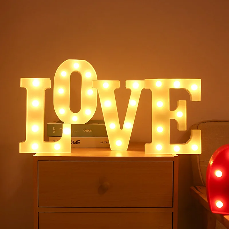 

16/21CM Luxury Alphabet Letter LED Light Number Lamp Marry Me Night Light for Home Girl Happy Birthday Wedding Party Decoration