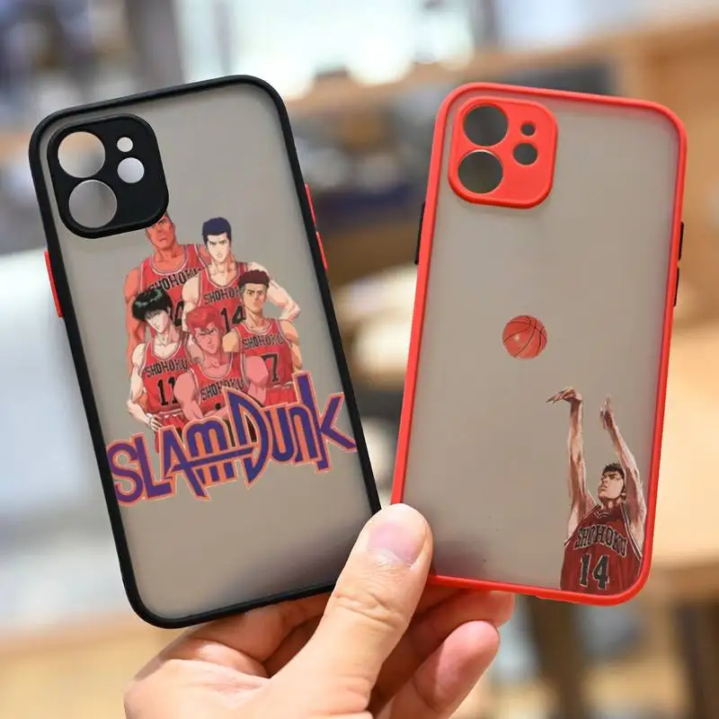 

Slam Dunk anime Phone Case For iPhone 13 12 11 Mini Pro XR XS Max 7 8 Plus X Matte transparent Back Cover