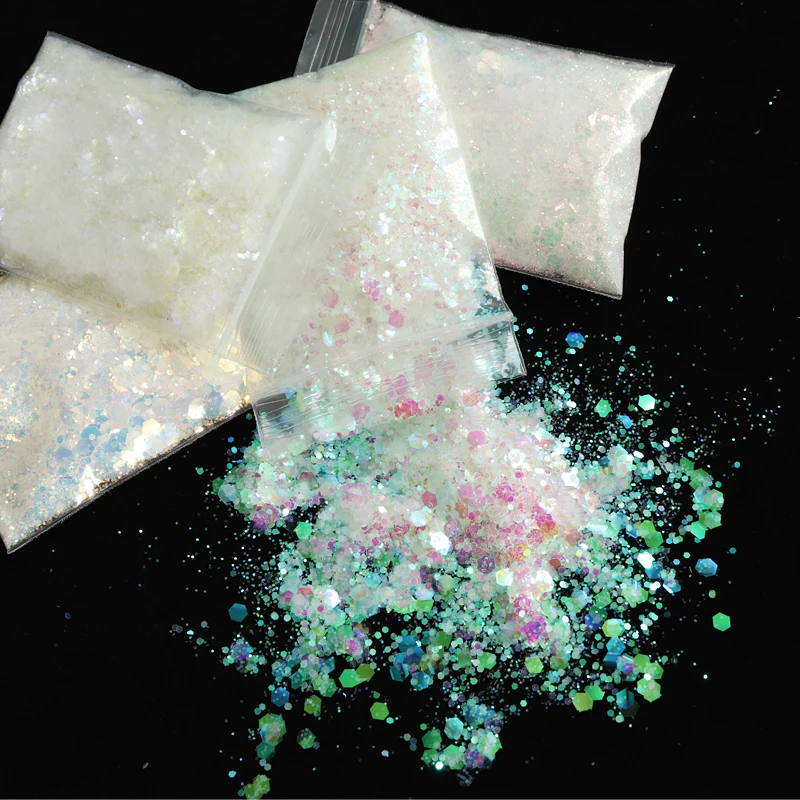 

10g Iridescent Glitter Mermaid Resin Sequins UV Epoxy Resin Filling Mix Hexagon Chameleon Flakes DIY Filler Resin Art Decoration