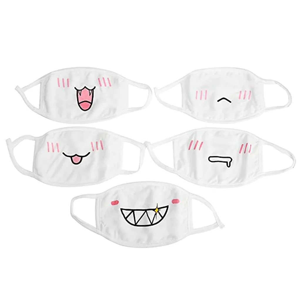 

Christmas Halloween Black Face Mask Reusable Маски Unisex Mouth Reuse Masks White Cute Anime Kawaii Muffle Cosplay Facemask
