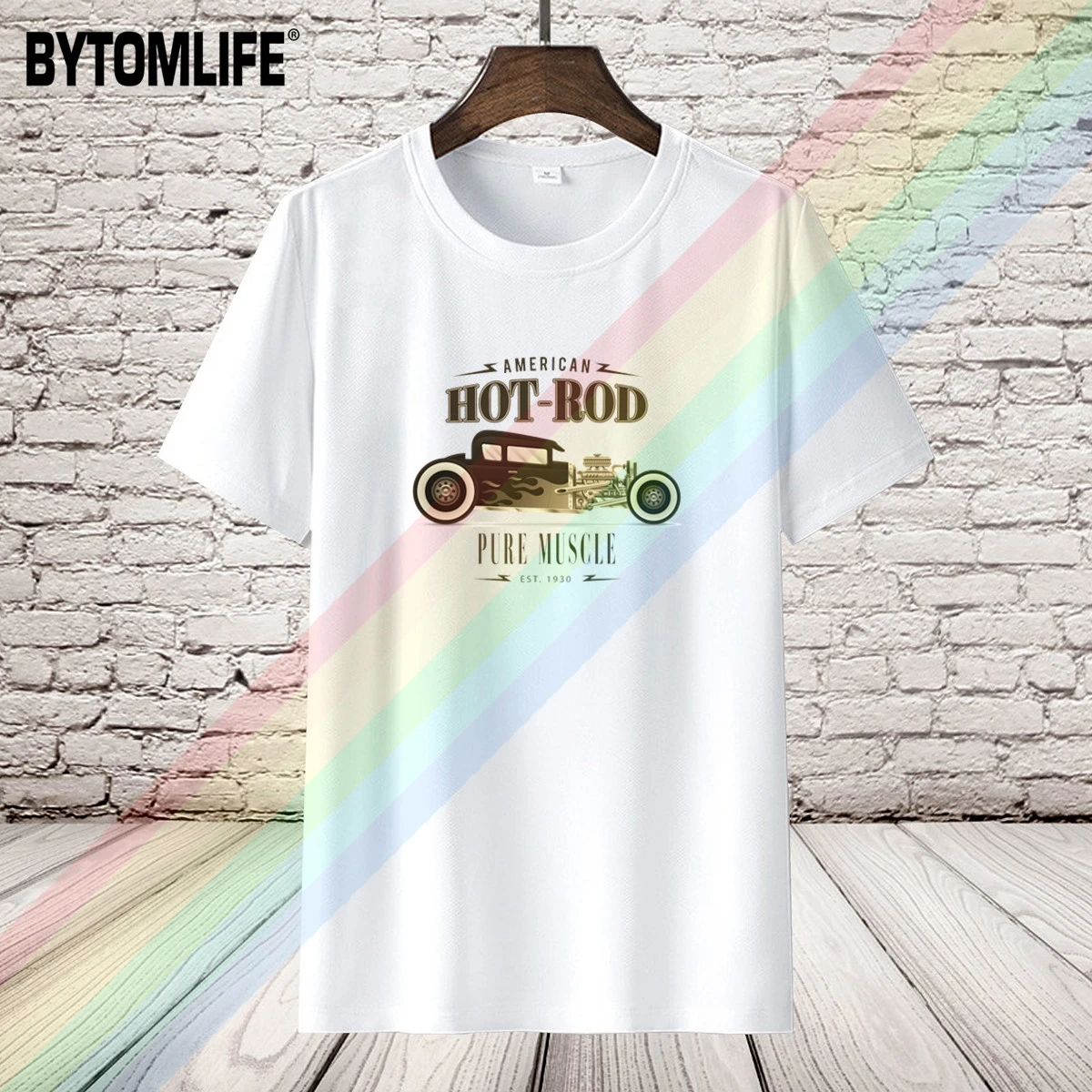 

Hot Rod Car Summer Print Black T Shirt Clothes Popular Shirt Cotton Tees Amazing Short Sleeve Unique Men Tops