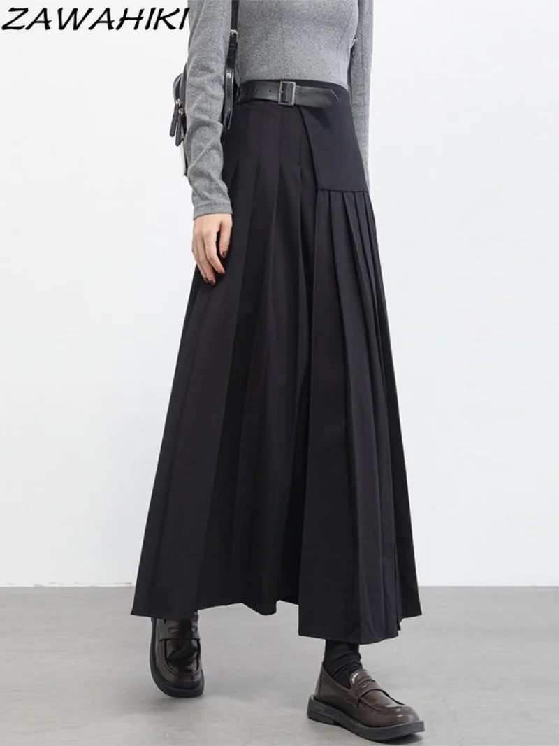 

Harajuku Black High Waist Pleats Skirts Autumn Outfits Sweet Fashion Jk Women Skirts Long Mid Short Skirt E-girl Elegant Dress
