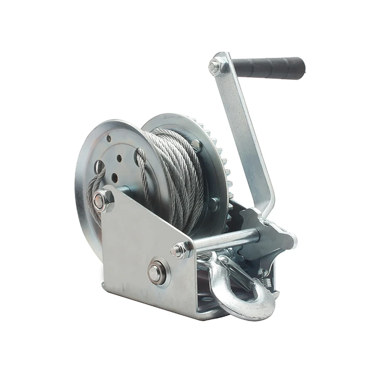 

Hot Sale Portable Galvanized Worm Gear Hand Winch 1200lbs/550kgs Rope Manual Winch