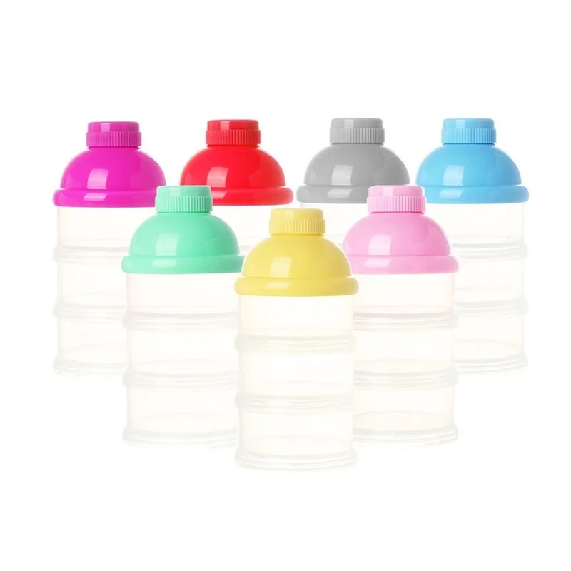 

3 Layers Portable Baby Food Storage Box Essential Cereal Cartoon Infant Milk Powder Box Toddle Snacks Container