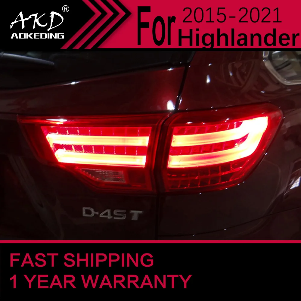 Автомобисветильник для Toyota Highlander светодиодный задний фонарь 2015-2021 стоп-сигнал