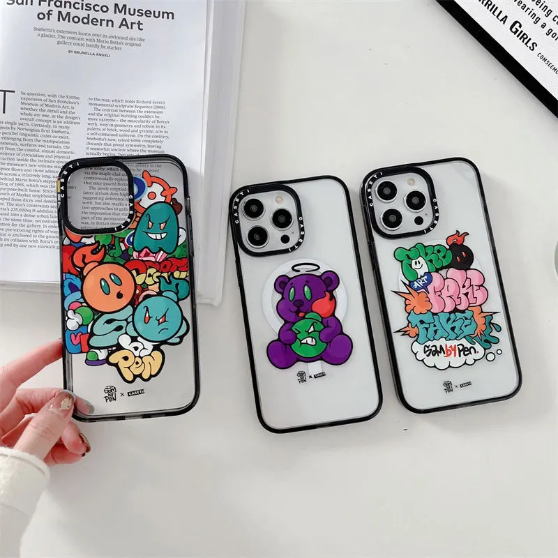 

Cartoon Bomb Bear MagSafe Wireless Charging Phone Case Cover for IPhone 11 12 13 14 Pro Max Case for IPhone 14 Pro Max
