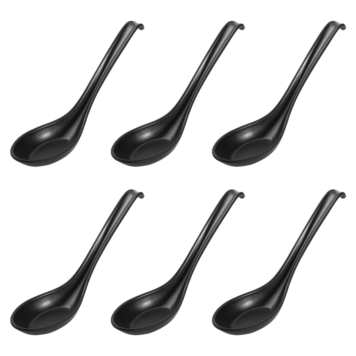 Soup Spoon Melamine Tableware Dinnerware Ice Cream Black Spoons Child Plastic Cutlery