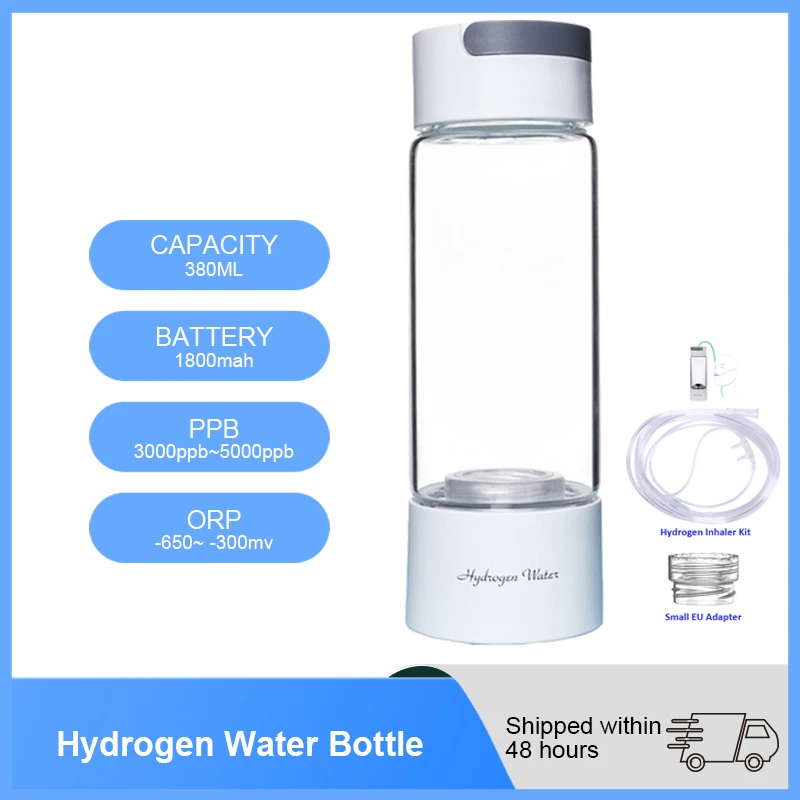 380ML SPE/PEM 5000PPB High Concentration Hydrogen Generator Bottle,1800mAh Battery,Absorb Hydrogen Self Cleaning Mode