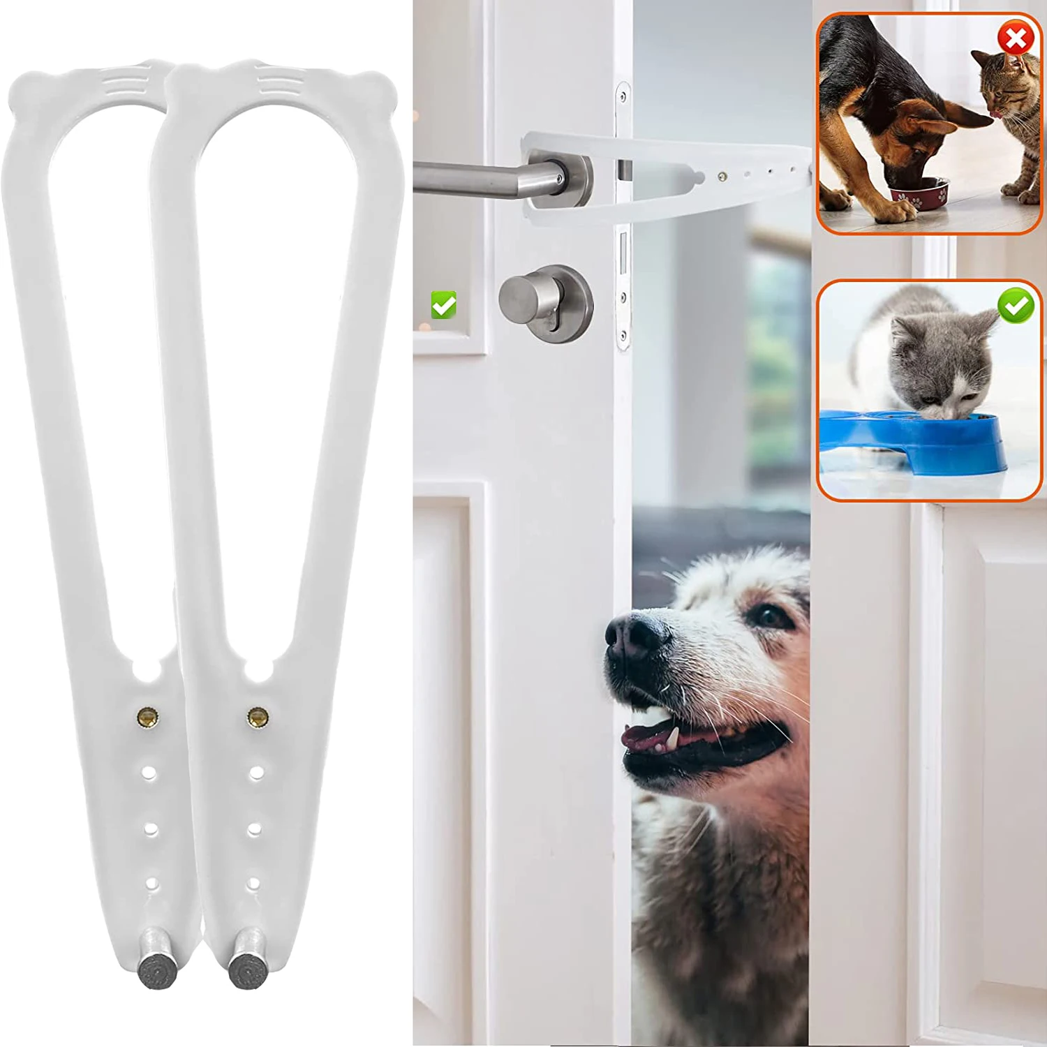 

Cat Door Holder Latch Cat Door Alternative No Need for Baby Gate and Pet Door Installs Fast Flex Latch Strap Easy to Install